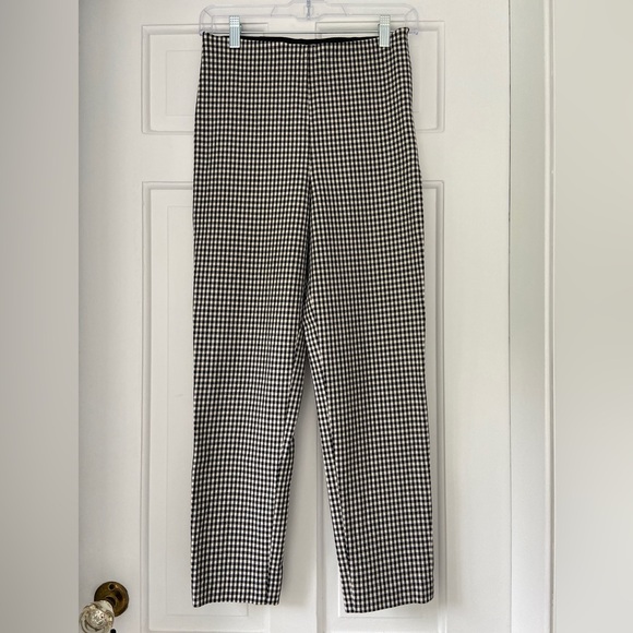 LAST CHANCE! H&M Slim Fit Gingham Plaid Business Casual Pants in Size 4 - Picture 1 of 8